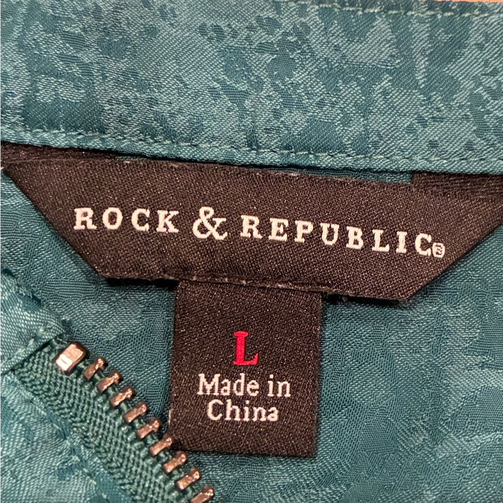 Rock & Republic Teal Textured Top - Picture 6 of 11